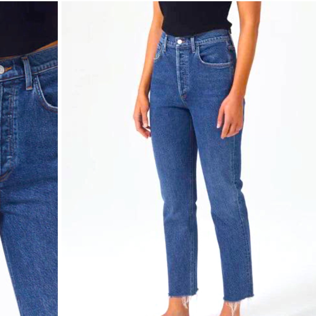 Agolde Riley Crop Blue Jeans